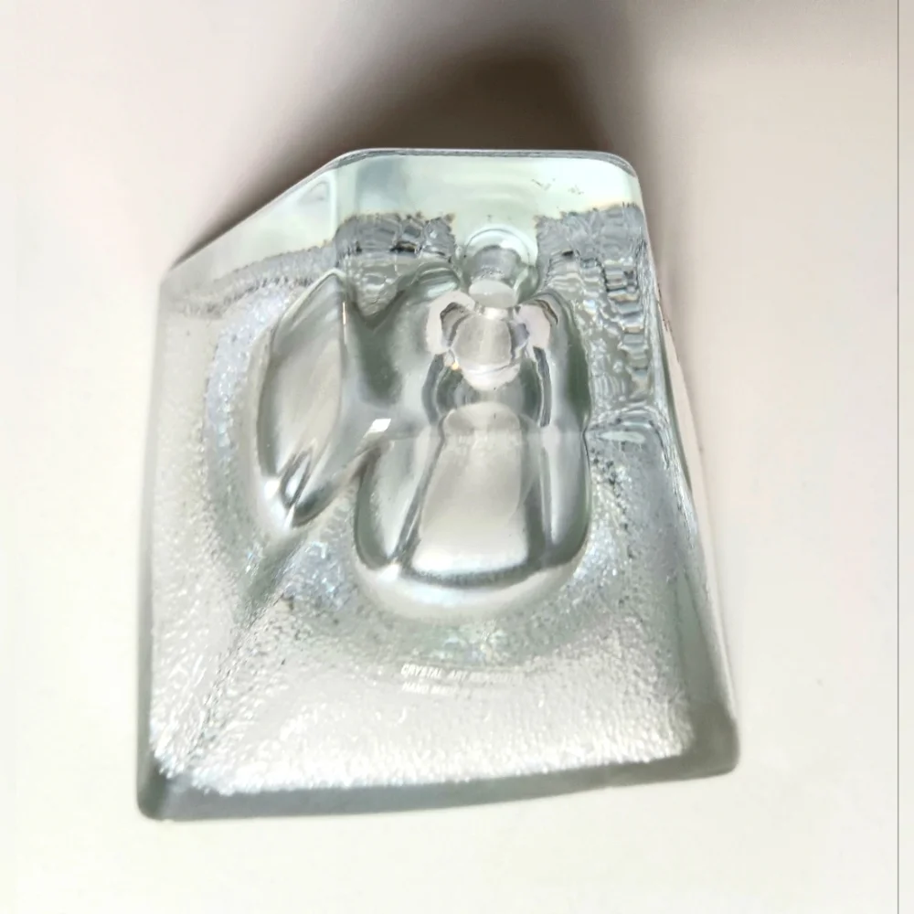 Hand blown Polish bubbled Crystal Oil Lamp. Crystal Art Associates.